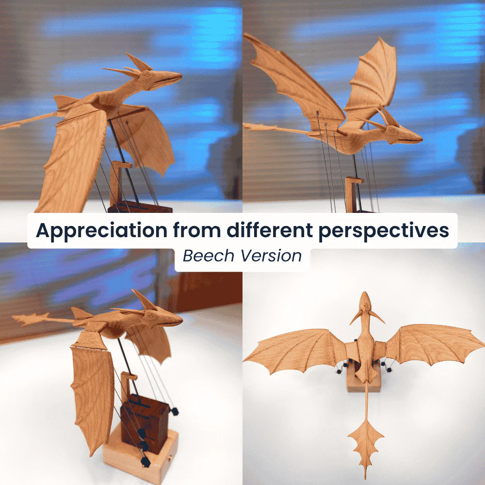 MeanfunLover Handcrafted Wooden Ocean Dragon Automaton