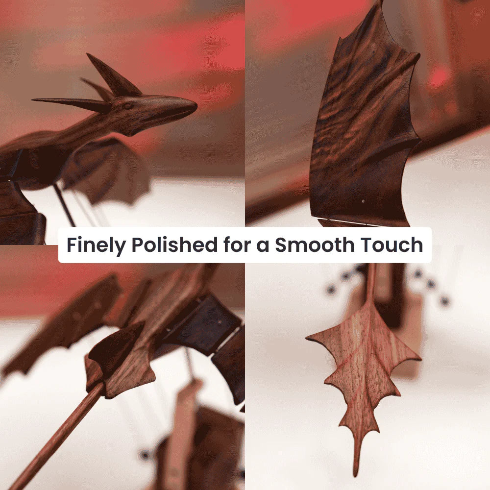 MeanfunLover Handcrafted Wooden Ocean Dragon Automaton