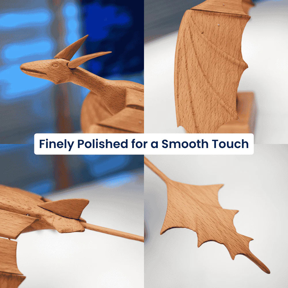 MeanfunLover Handcrafted Wooden Ocean Dragon Automaton