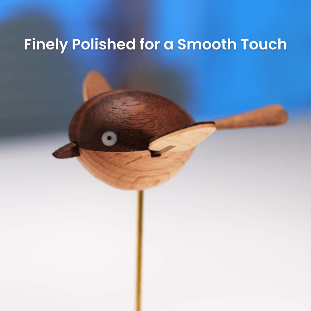 MeanfunLover Handcrafted Walnut Bird Automaton Original Handmade Wood Carving Vintage Art Ornament Living Room Desktop Decoration Home Interior Decor