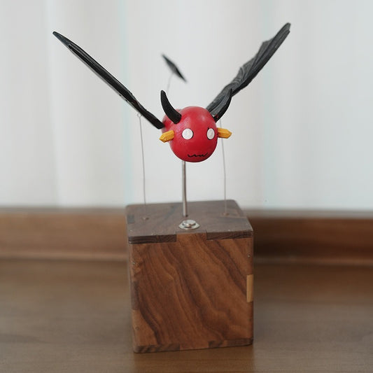 MeanfunLover Handcrafted Wooden Bat Automaton