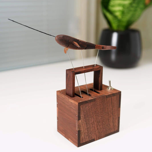 MeanfunLover Handcrafted Walnut Whale Automaton