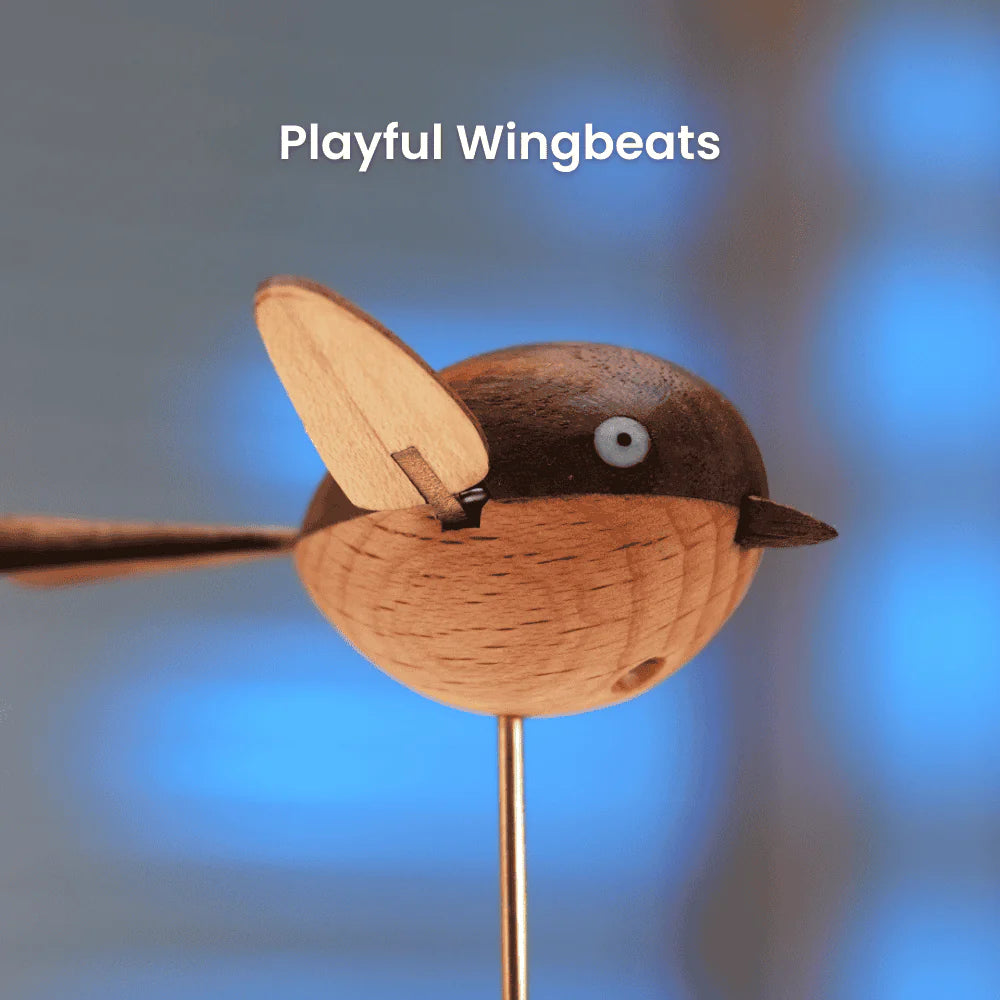 MeanfunLover Handcrafted Walnut Bird Automaton Original Handmade Wood Carving Vintage Art Ornament Living Room Desktop Decoration Home Interior Decor