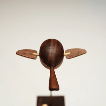 MeanfunLover Handcrafted Walnut Bird Automaton Original Handmade Wood Carving Vintage Art Ornament Living Room Desktop Decoration Home Interior Decor