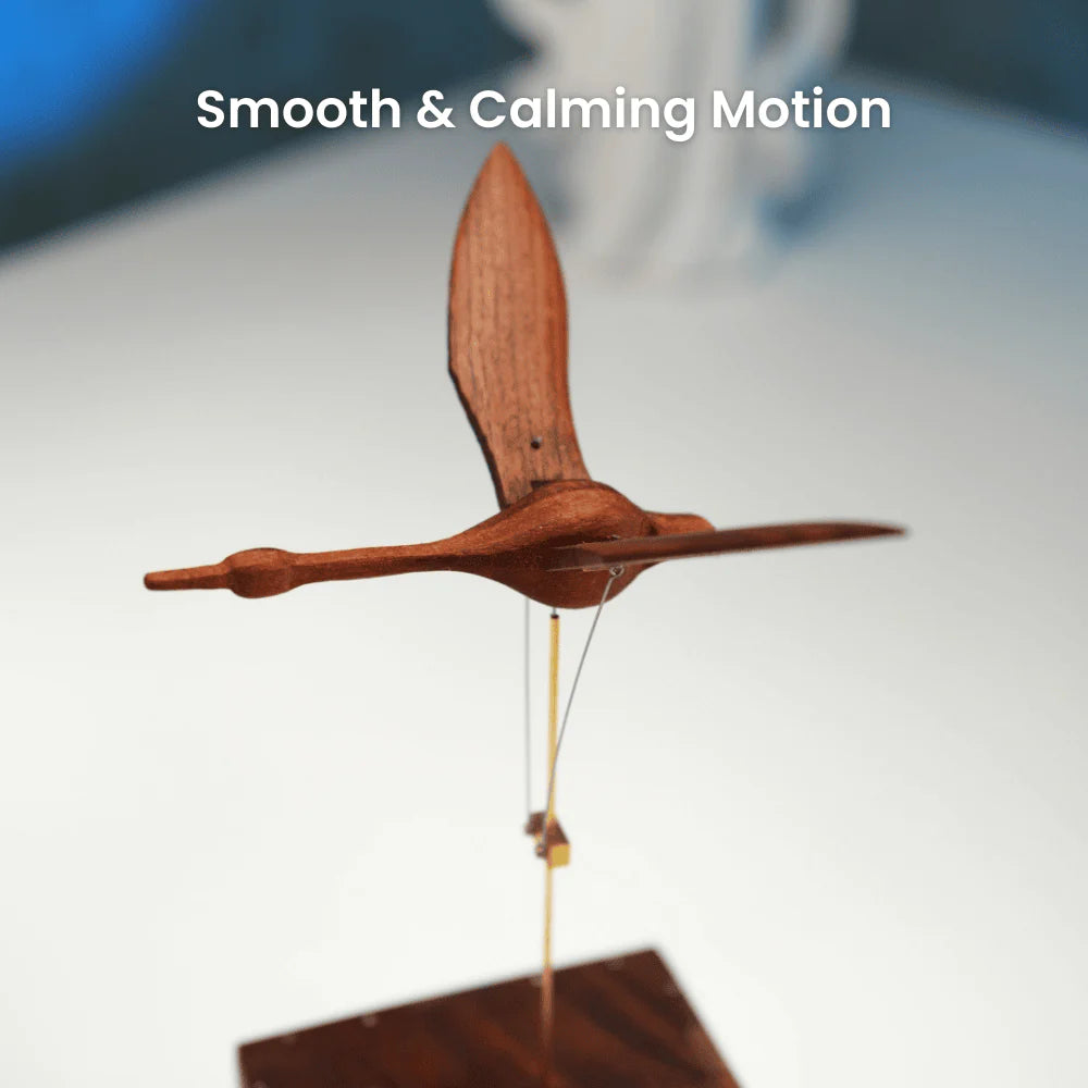 MeanfunLover Handcrafted Walnut Swan Automaton Original Handmade Wood Carving Vintage Art Ornament Living Room Desktop Decoration Home Interior Decor