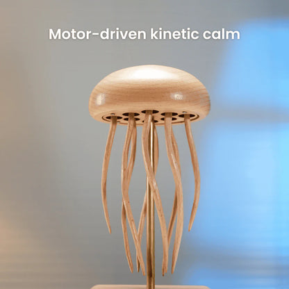 MeanfunLover Handcrafted Wooden Jellyfish Automaton Original Handmade Wood Carving Vintage Art Ornament Living Room Desktop Decoration Home Interior Decor