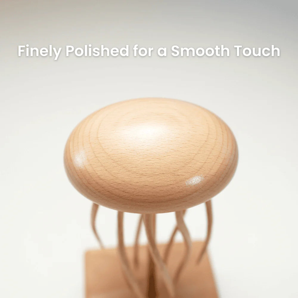 MeanfunLover Handcrafted Wooden Jellyfish Automaton Original Handmade Wood Carving Vintage Art Ornament Living Room Desktop Decoration Home Interior Decor
