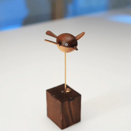 MeanfunLover Handcrafted Walnut Bird Automaton