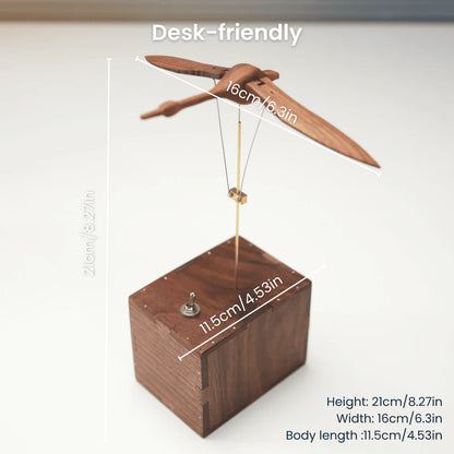 MeanfunLover Handcrafted Walnut Swan Automaton Original Handmade Wood Carving Vintage Art Ornament Living Room Desktop Decoration Home Interior Decor