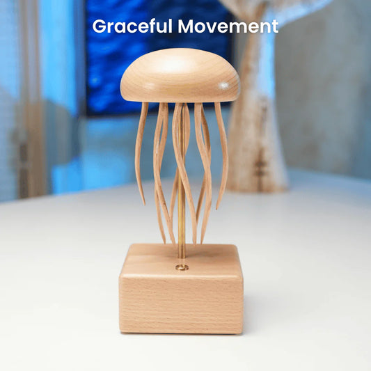 MeanfunLover Handcrafted Wooden Jellyfish Automaton