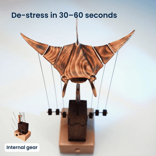 MeanfunLover Handcrafted Wooden Manta Ray Automaton