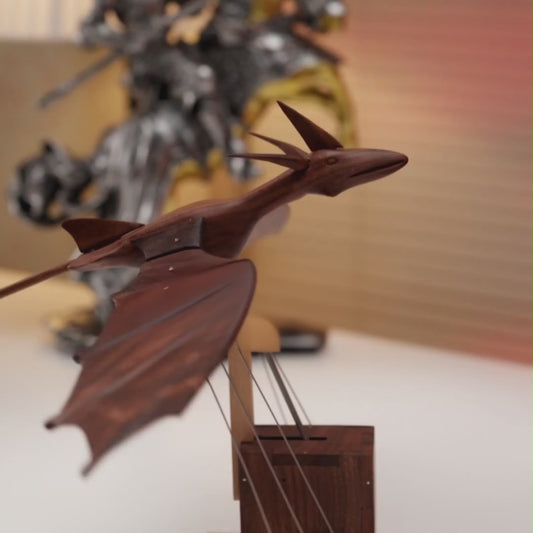 MeanfunLover Handcrafted Wooden Ocean Dragon Automaton