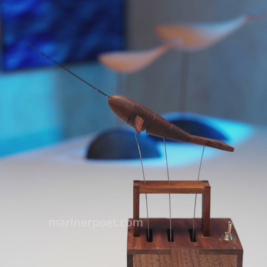 MeanfunLover Handcrafted Walnut Whale Automaton